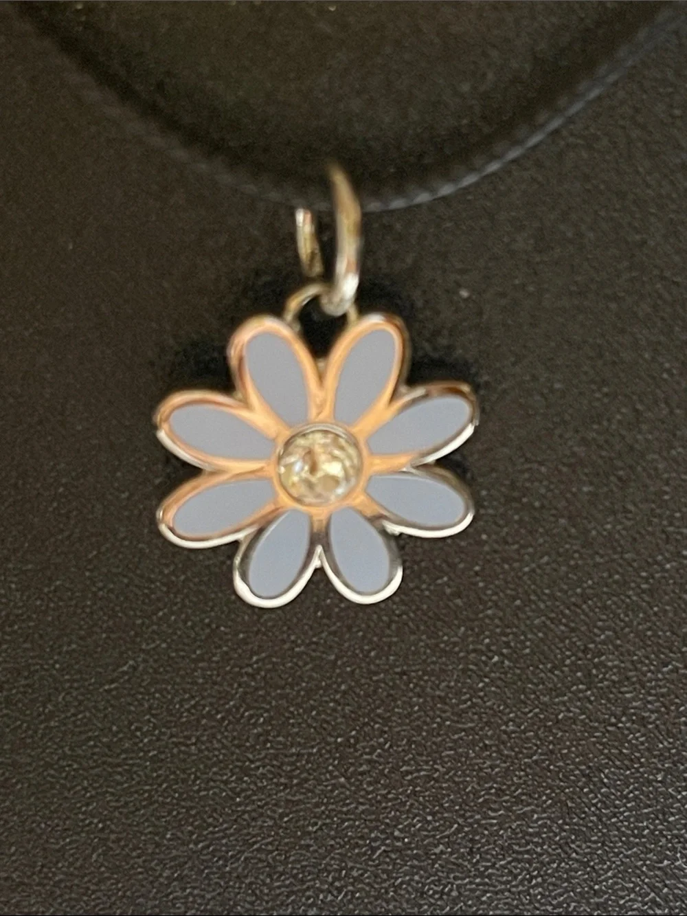 Coach Delicate Light Blue Daisy Pendant Necklace